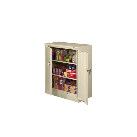 Tennsco Shelving Storage Cabinet, 42 in H, 36 in W, Swing, Keyed, Medium Gray, 3 Shelves, 0 Drawers 1842 MED GRAY