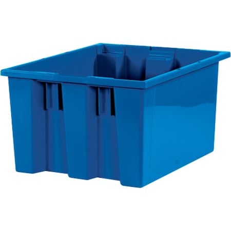 Partners Brand Stack & Nest Storage Bin, Plastic, Blue, 6 PK BINS113