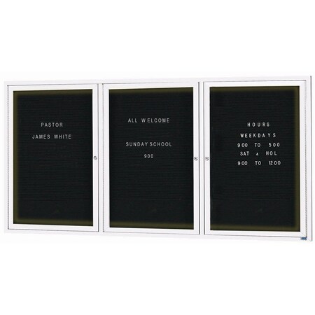 Aarco Illuminated Outdoor Enclosed Directory w/ Al Frame, Powder Coated White, 48''Hx96''W OADC4896-3IW