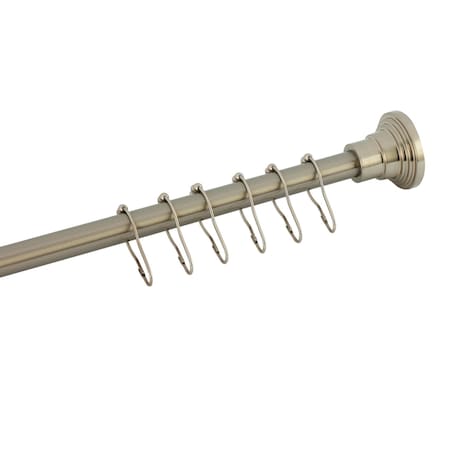 Kingston Brass 38"-60" Stainless Steel Adjustable Shower Curtain Rod with Rings, Brushed Nickel SCC2818