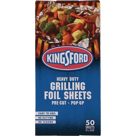 Kingsford 14'' x 10.25 In Heavy-Duty Pop-Up Grilling Foil Sheet, 50-Count BBP12021