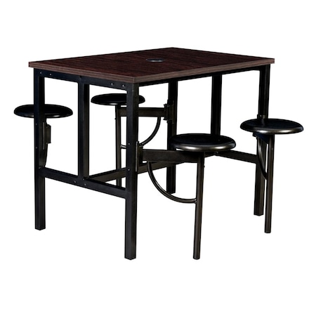 Regency Endure Standing Height Collaborative Table & Chair Set with 4 Pull-Out Stools, Walnut Top 9004-WLT-DVN
