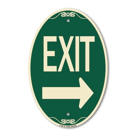 Signmission Exit Sign, Heavy Gauge Aluminum, 18 in W, 12 in H A-OV-G-1218-24552