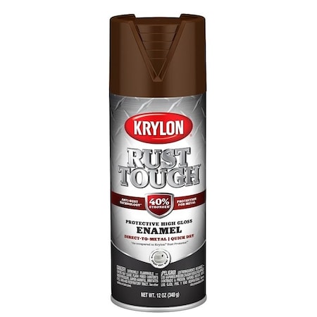 Krylon Rust Tough Enamel Spray Paint, Gloss, Leather Brown, 12 oz, Can K09263008