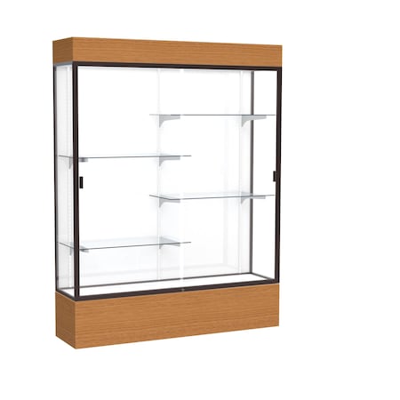 Ghent Lighted Floor Display Case 60x80x16, White, Dark Bronze 2175WB-BZ-MK