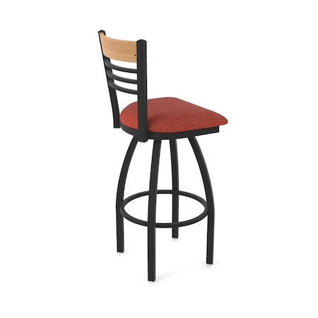 Holland Bar Stool Co Eleanor 25in Swivel Counter Stool with Black Wrinkle Finish, Medium Back and Graph Poppy Seat 880