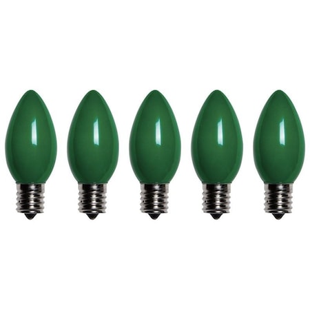 Santas Forest LED Filament Retro Replacement Bulb, Opaque, C9, Green 25985