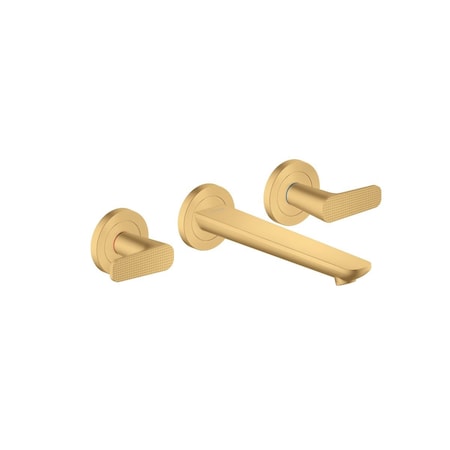 Axor Citterio C Wall-Mounted Widespread Faucet- Cubic Cut, 1.2 GPM in Brushed Gold Optic 49071251