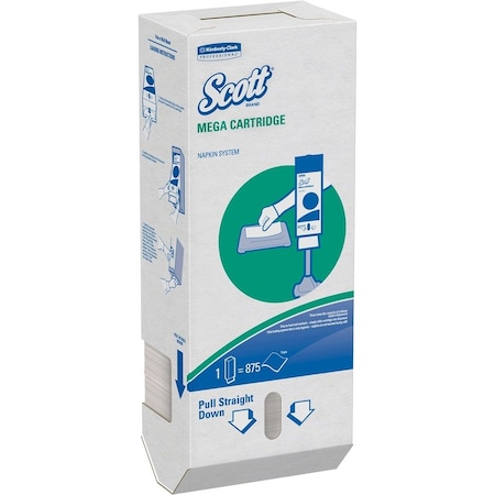 Scott Mega Cartridge Napkin Box Dispos Paper 875 Npk/Pk 6/Cs 98908