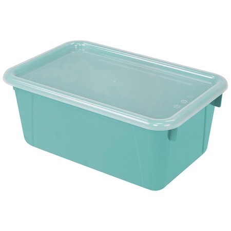Storex Small Cubby Bin with Cover Teal Classroom - 2 Each STX62412U06C-2