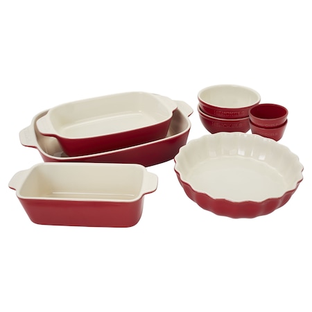 Henckels Ceramic 8-pc Mixed Bakeware & Serving Set - Cherry Red 1021971