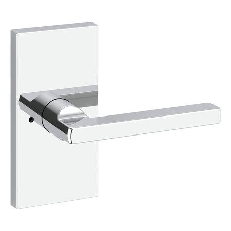 Baldwin Privacy Square Lever and Contemporary 5in Rose with 6AL Latch and Dual Strike Bright Chrome Finish PVSQUCFR260