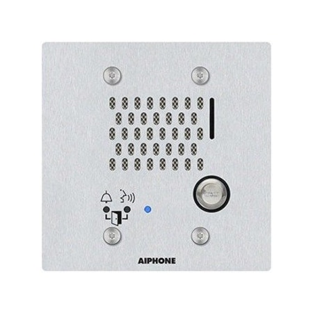 Aiphone SIP Compatible Flush Mounted IP Door Station, 2-Gang Vandal Resistant, Satin Stainless Steel IX-SS-2G