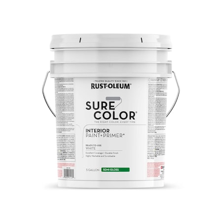 Rust-Oleum Interior Paint, White, 5 gal 398371