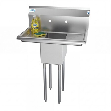 Koolmore Compartment Stainless Steel NSF Commercial Kitchen Prep & Utility Sink with 2 Drainboards SA101410-10B3