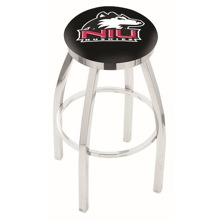 Holland Bar Stool Co 25" Chrome Northern Illinois Swivel Bar Stool, Accent Ring L8C2C25NorIll