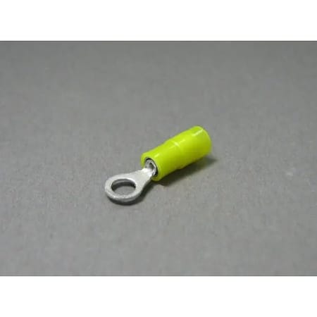 Nichifu Insulated Ring Terminals, Flared, Extra Copper Sleeve, Stud #8, AWG 24-20 TMDN 0.3-4-YCL