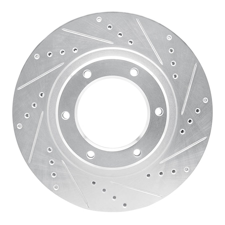 Dynamic Friction Co DFC Brake Rotor - Drilled and Slotted - Silver 631-76116R