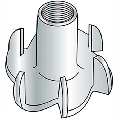 Brighton-Best Tee Nut - 0.33-18 x 0.63 in. - 3 Prong - Steel - Zinc CR Plus 3 - Pack of 100, 100PK B2101064