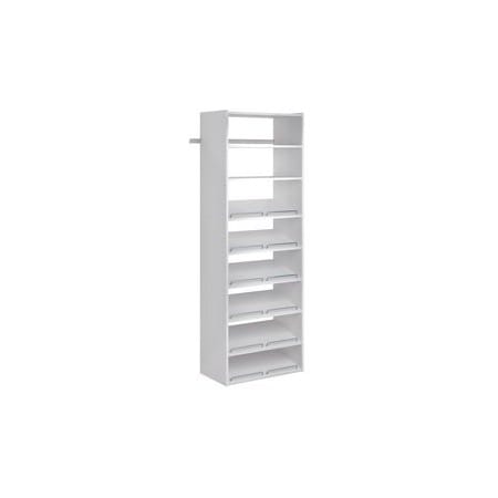 Easy Track Living Essential Shoe Tower Closet Organizer Kit, White PH36-WH