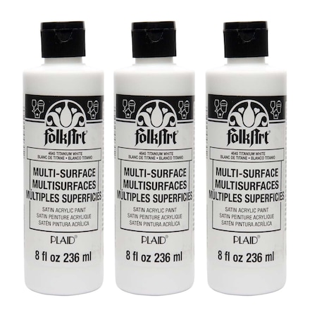 Folkart Acrylic Paint, Satin, Acrylic Base, Titanium White 4645