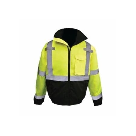 Radians Hi-Vis Weatherproof Bomber Jacket with Built-in Quilted Liner, SJ11QB, PU Coated Oxford 292-SJ11QB-3ZGS-3X
