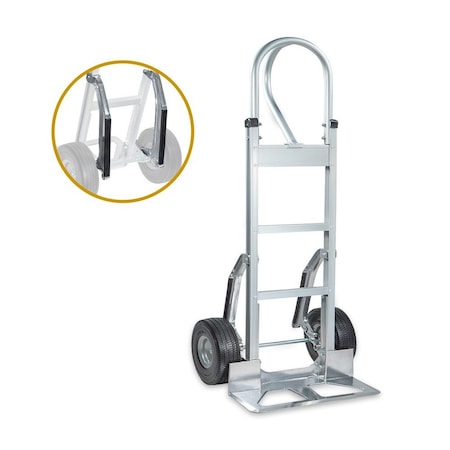 Mytee Products Aluminum Hand Truck w/ P Handle & Stair Climber - 600 lbs Capacity, 10in Casters HT-AL-201