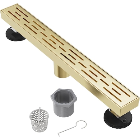 Hydroware Linear Shower Drain, C06 Brushed Gold, 24 Inches HYD-0010