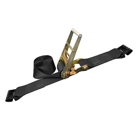 Tie 4 Safe 4'' x 40' Ratchet Strap w/ Flat Hook. WLL: 5,400 LBS Black RT21R-1540-M12N-BLK-C-1