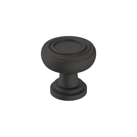 Amerock Ville 1-1/8 in 29 mm Diameter Matte Black Cabinet Knob BP36774FB
