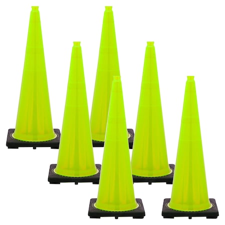 Mr. Chain 36" Safety Green Traffic Cone (6-Pack) 98014-6