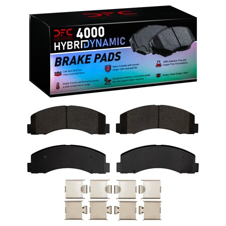 Dynamic Friction Co DFC HybriDynamic Brake Pads Hrdwr Kit 4000-2087-01