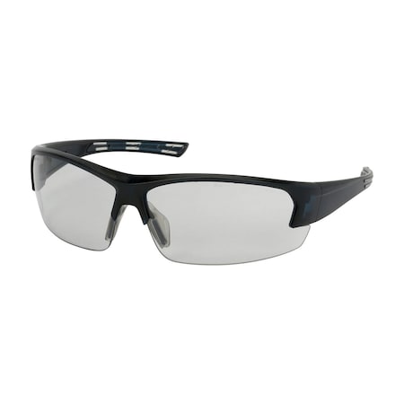 Bouton Optical Semi-Rimless Safety Glasses with Dark Blue Frame, Light Gray Lens and FogLess 3Sixty Coating 250-59-0551