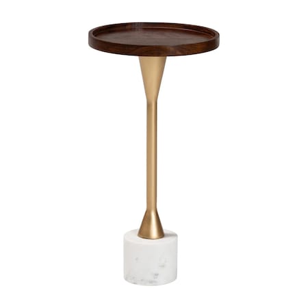Baxton Studio Janaki Drink Table with Marble Base 270-14718-ZORO