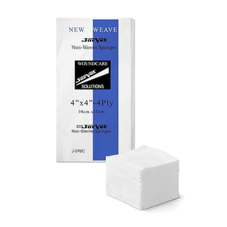 Jorgensen Laboratories Jorvet Non-Woven Sponge Gauze, 4"x4", 4-ply, 4000PK J0570C