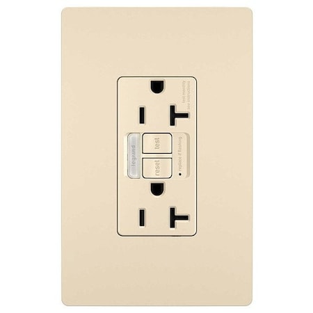 Legrand GFCI-USB, 20 A, 125V AC, Ivory, Plastic 2097NTLTRI