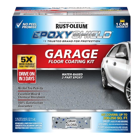 Rust-Oleum 120 fl oz Garage Floor Kit, Gloss Finish, Gray, Water Base 251965