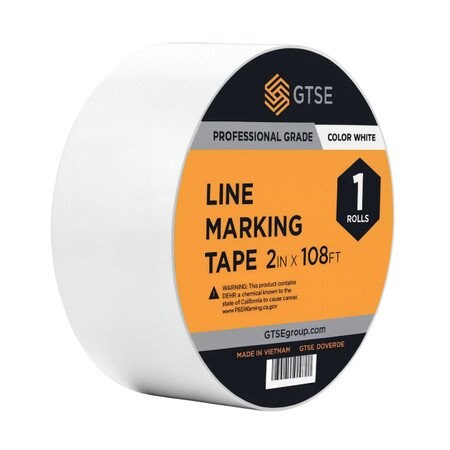 Gtse White Floor Line Marking Tape - 2in x 108ft (36 yards) LMT-500-WHI