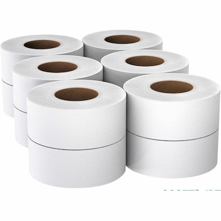Scott High-Capacity Jumbo Roll Toilet Paper, 2-Ply, White, Non-perforated, (1,000'/Roll), 12PK 07805