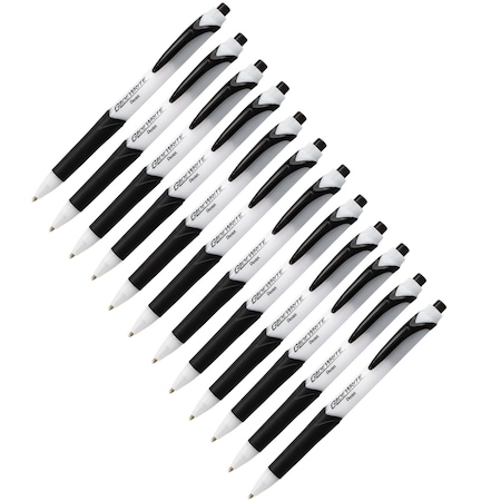 Pentel GlideWrite Ballpoint Pen with TechniFlo Ink, (1.0mm) Medium Line, Black, 1 Dozen, 12PK BX910-A