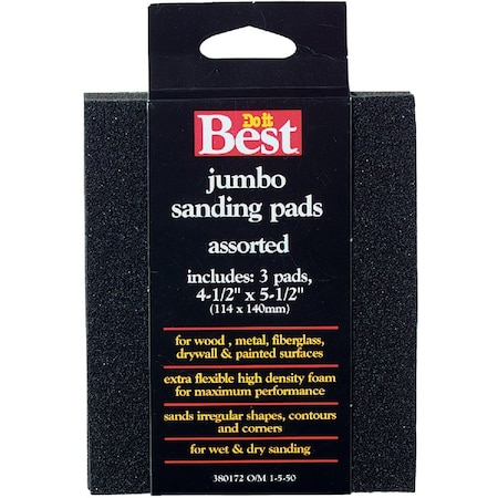 Do It Best Flex 4-1/2''x5-1/2''x1'' Assorted Sanding Sponge, 3PK 380172