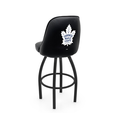 Holland Bar Stool Co Logo Grizzly Toronto Maple Leafs 30 in. Swivel Bar Stool with Black Wrinkle Finish L048
