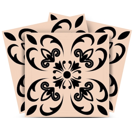 Homeroots 12" X 12" Black and Brown Mini Orchid Peel and Stick Removable Tiles 556449