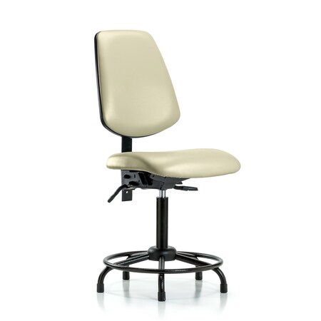 Blue Ridge Ergonomics Medium Bench Chair No Arms, 22" to 29" Height, Vinyl, Adobe White BR-VMBCH-MB-RT-T0-A0-RG-8501
