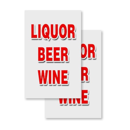 Signmission Liquor Beer Wine, Vinyl Decals Only 24 Inch x 36 Inch, Vinyl Decal, 2PK DSB-2436-2PACK-Liquor Beer Wine
