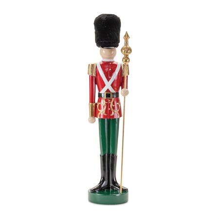 Homeroots 19" Black Red And Green Resin Christmas Nutcracker Tabletop Sculpture 633824