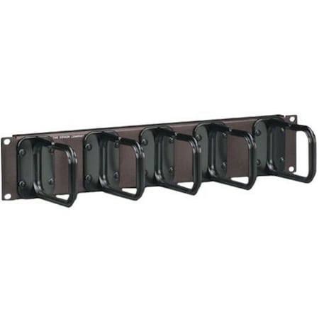 Siemon CABLE MGMT D-RING PANEL, 19"W X 3.5"H W/5 S145 HANGERS, BLACK WM-145-5