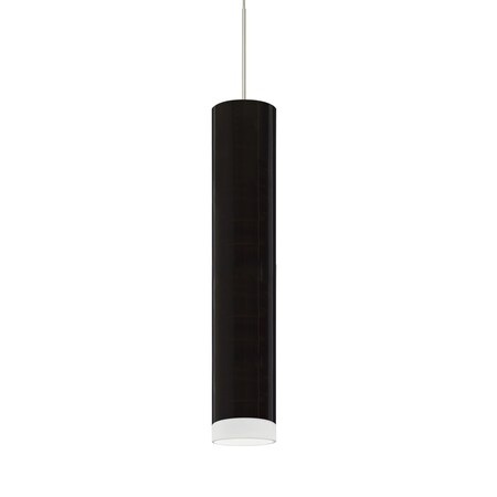 Besa Lighting Cafe 12 Cord Pendant, Black/Frost, Satin Nickel Finish, 1x9W LED 1XT-CAFE12BF-LED-SN