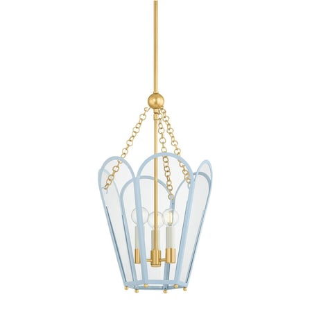 Mitzi 1 Light Tyra Flush Mount Aged Brass/Ceramic Frost Crackle H1160501-AGB/CFK