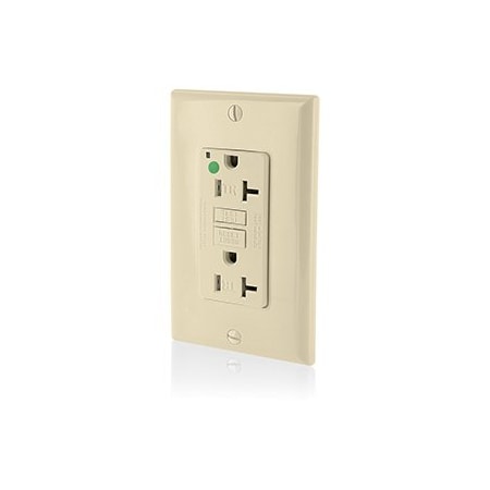 Leviton Self-Test GFCI Receptacle, Hospital Grade, 20 Amp, 125 Volt, 5-20R NEMA GFTR2-HGI